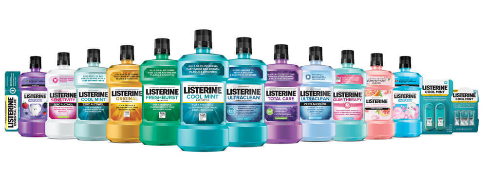 Listerine's complete product portfolio