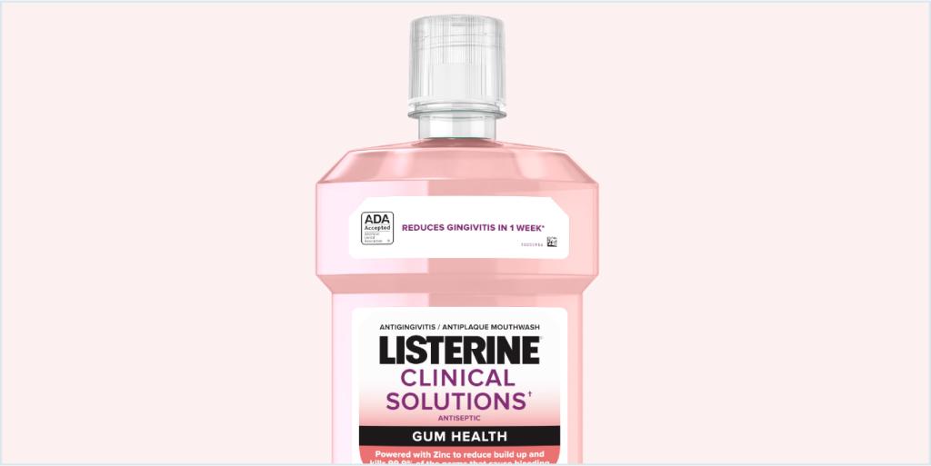 Bottle of Listerine Clinical Solutions Gum Health Mouthwash