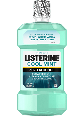 Bottle of Listerine® Cool Mint® Zero Alcohol antiseptic mouthwash