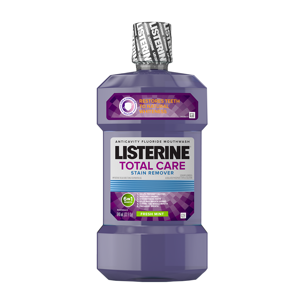 LISTERINE® TOTAL CARE STAIN REMOVER Anticavity Fluoride Mouthwash FRESH MINT
