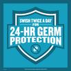Listerine 24-hour germ production graphic