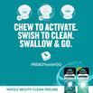 listerine ready tabs soft mint chew chew to activate swish to clean swallow and go blue 