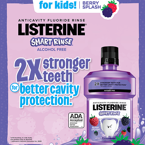 Listerine Smart Rinse Berry Splash promo graphic
