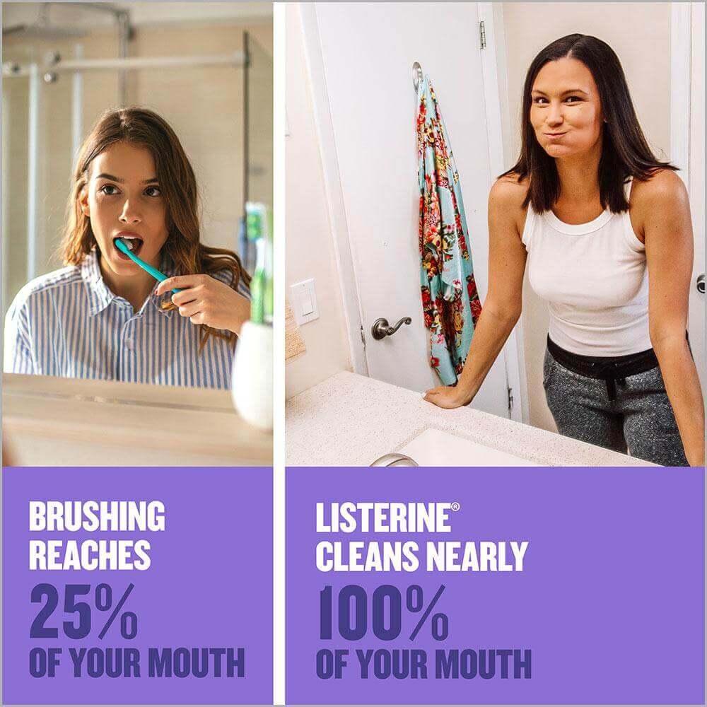 listerine total care brushing reaches 25% of your mouth listerine cleans nearly 100%
