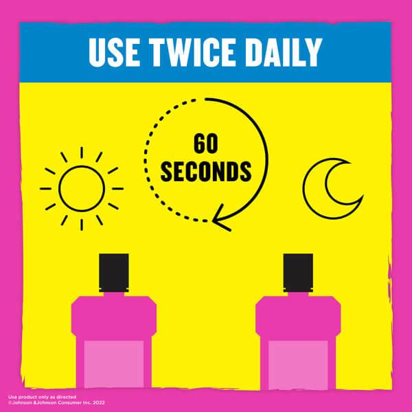 Use Listerine twice daily for 60 seconds