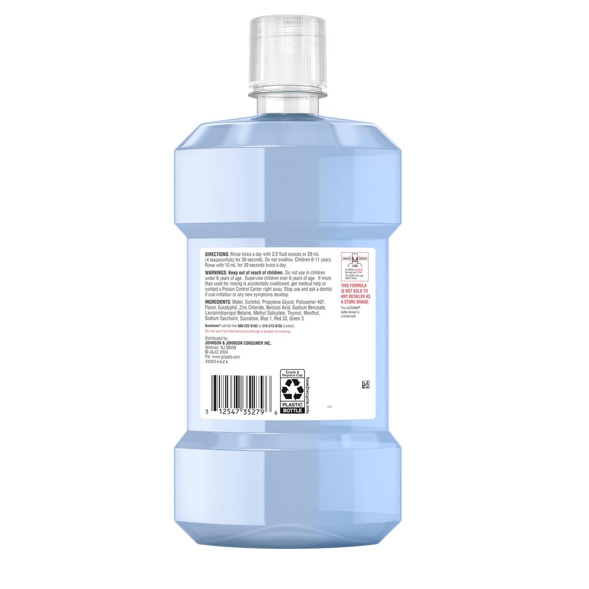 Listerine Clinical Solutions Breath Defense mouthwash bottle back