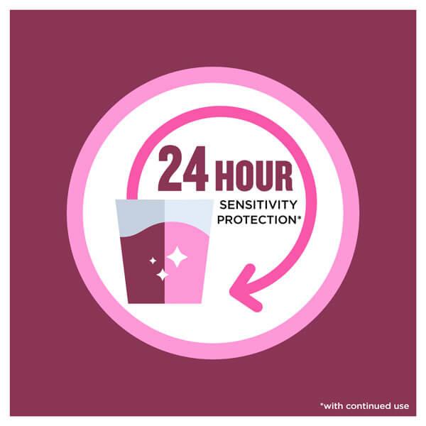 Use Listerine SENSITIVITY Zero Alcohol Mouthwash for 24 hour sensitivity protection