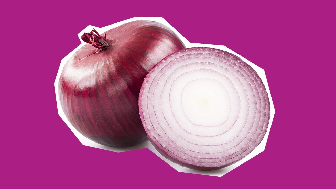 onion with purple background