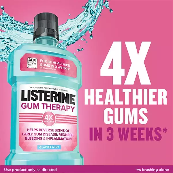 Listerine Gum Therapy 4 times healtheir gums in 3 weeks
