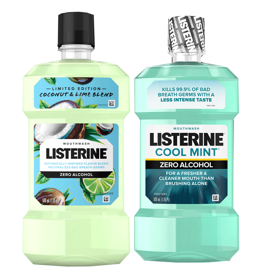 Listerine Zero Alcohol mouthwashes