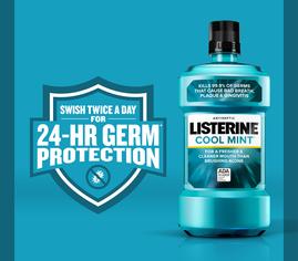 LISTERINE® COOL MINT® Antiseptic Mouthwash with 24 hour germ protection