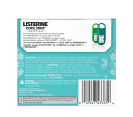 Listerine Pocketpaks Breath Strips 24ct Cool Mint back