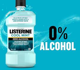 Listerine Cool Mint Zero Alcohol contains 0% alcohol