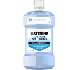 Listerine Clinical Solutions Breath Defense mouthwash bottle front