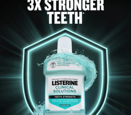 Get 3 times stronger teeth with Listerine Clinical Solutions Teeth Strength Mouthwash